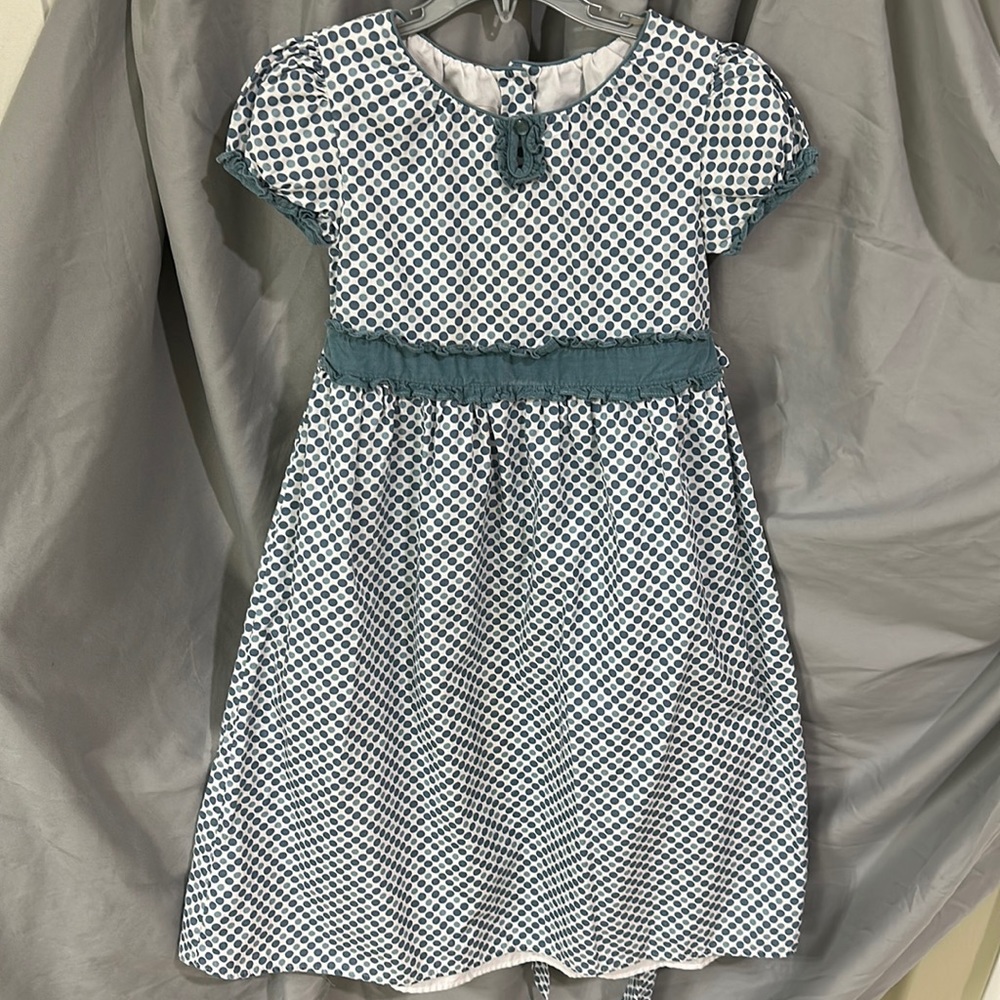 Strasburg polka dot smocked dress